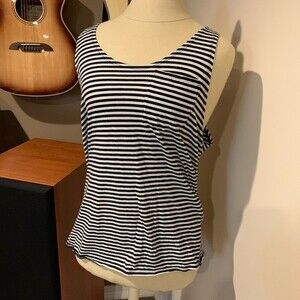 Hurley size medium black and white striped shirt with one pocket